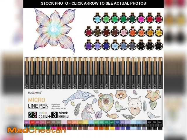 Lot 74-12049829 - huesamhi 005 Micro Pen 23 Colors and 3 Black 0.20mm Fine Tip Waterproof Ink FineLiner Pens for Art I...