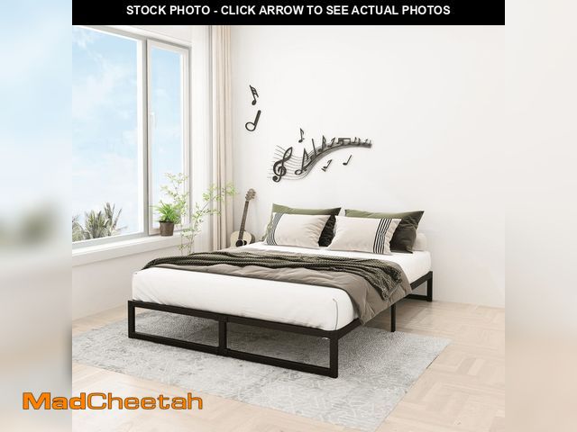 Lot 74-14260444 - Lutown-Teen 9 inch Queen Size Bed Frame Heavy Duty Metal Platform Beds with Sturdy Steal Slats?No Bo...