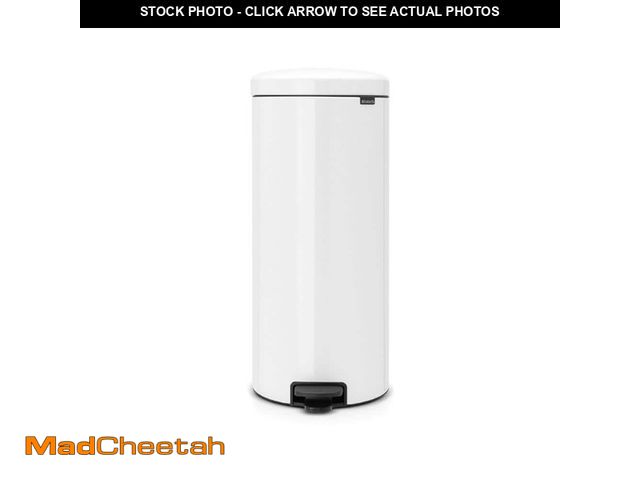 Lot 74-14242270 - Brabantia NewIcon 8 Gallon (30L) White Step On Trash Can - UNUSED