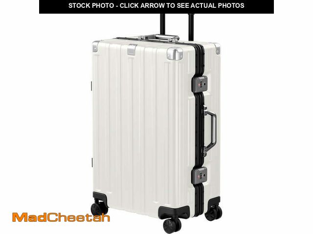 Lot 74-14287045 - Checked Luggage Aluminum Frame Suitcase with Wheels PC ABS Hardside Zipperless with TSA Lock 24 Inch...