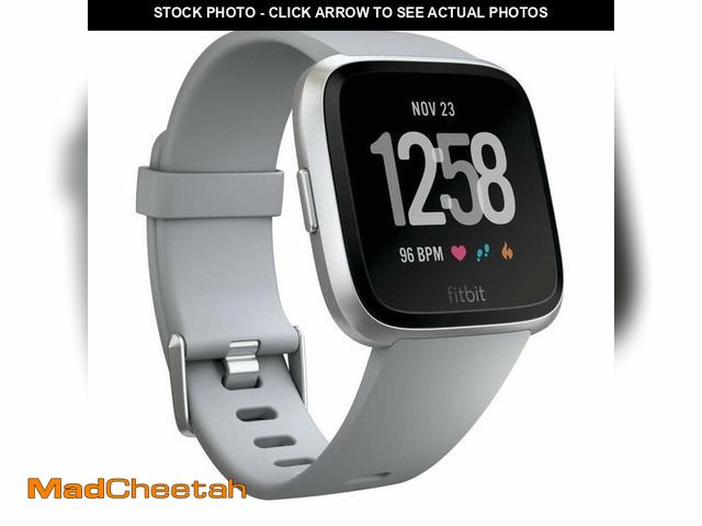 Lot 74-12960266 - Fitbit Versa Smart Watch, Gray/Silver Aluminium, One Size (S &amp; L Bands Included) - UNUSED