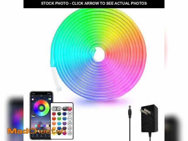 Lot 74-13574332 - segrass 16.4ft Led Neon Rope Lights Remote/APP Control IP65 Waterproof Flexible 24VRGB LED Neon Ligh...