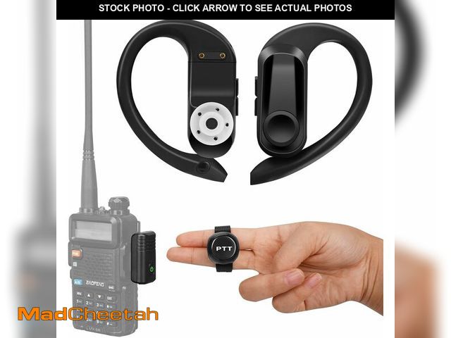 Lot 74-14214991 - Walkie Talkie Wireless Earpiece with PTT Mic Speaker, Hands-Free Headset with Noise Cancelling Mic, ...