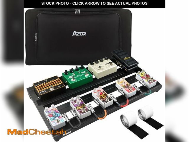 Lot 74-13039718 - AZOR 22" x 12.5" Guitar Pedal Board Aluminum Alloy with Power Supply Cradle, Effect Pedalboard with ...