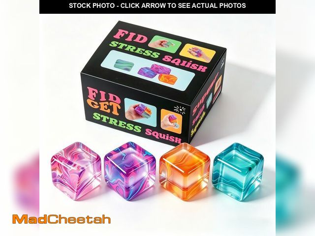 Lot 74-14143864 - 4Pack Fidget Toys Mini Squishy Stress Cube, Stress Balls for Kids, Adults Squishies Anxiety Stress R...