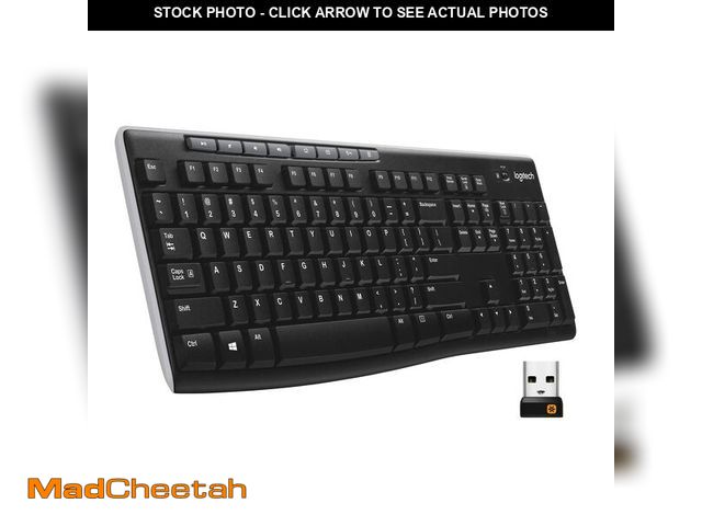 Lot 74-12604960 - Logitech K270 Wireless Keyboard for Windows, 2.4 GHz Wireless, Full-Size, Number Pad, 8 Multimedia K...