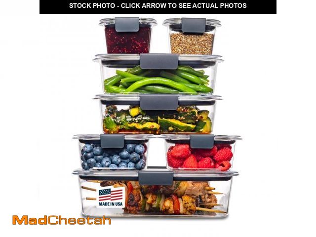 Lot 74-12051946 - Rubbermaid Brilliance Food Storage Containers, 14 Piece Plastic Containers with Lids, BPA-Free, Leak...