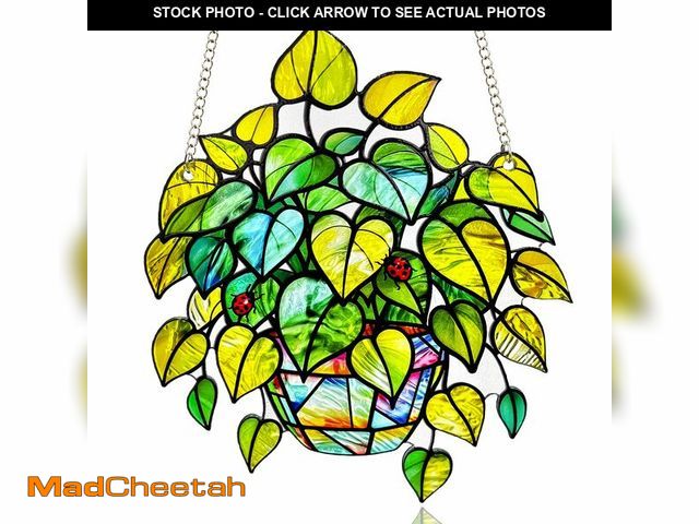 Lot 74-14479728 - Plant Suncatcher Glass, Stained Glass Suncatcher Plant Window Hanging, Unique Nature Lover Gifts Lea...