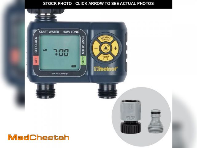 Lot 74-12310036 - Melnor 65139AMZ AquaTimer Digital Hose Timer, 2-Zone Programmable Watering Timer, Quick Connect Bund...