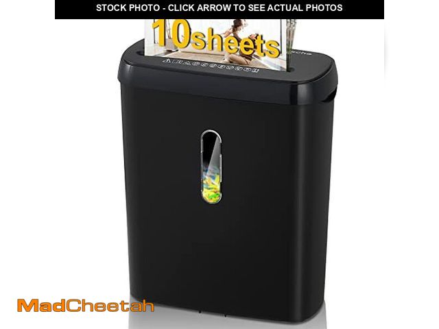 Lot 74-10901864 - Home Office Paper Shredder - Woolsche 10-Sheet Strip Cut with 3.17-Gallon Basket - P-2 Security Leve...