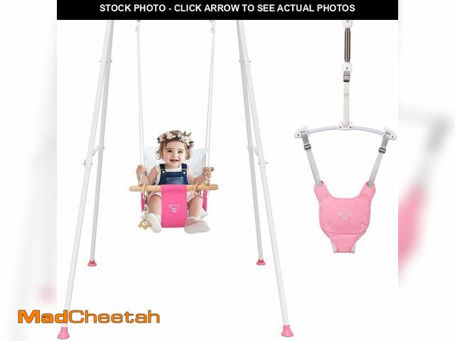 Lot 74-14077463 - RAGOZONERY 2 in 1 Baby Jumper with Toddler Swing, Baby Jumpers and Bouncers,Indoor Outdoor Toddler S...