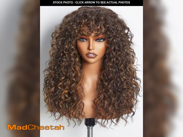 Lot 74-12216264 - GORGIUS Veralux Blend Shaggy Haircuts Natural Highlight Curly Wigs with Bangs Crafted with Style-Arc...