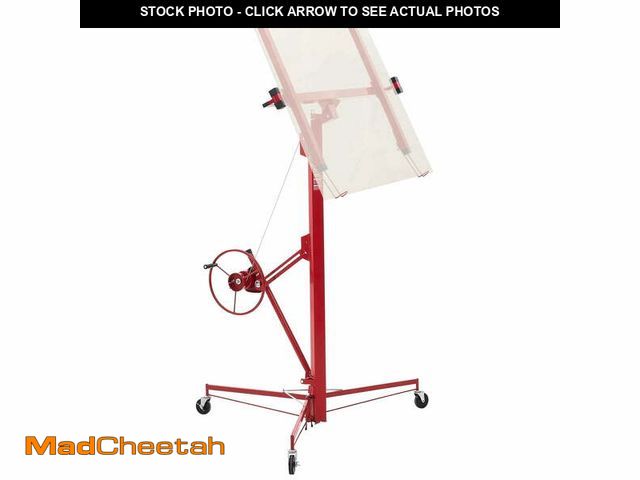 Lot 74-14370672 - VEVOR 16ft Drywall Lift, Heavy-Duty 150 lbs Sheetrock Hoist with Adjustable Telescoping Arm, Lockabl...