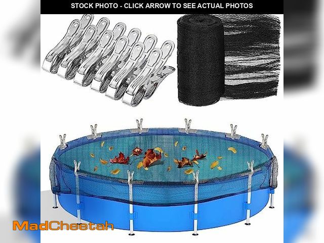 Lot 74-12676693 - 19.7 Feet Round Leaf Net Cover for Above Ground Pool, Winter Cover Mesh Cover with 12 Pcs Large Meta...