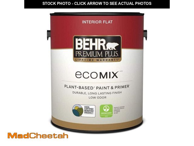 Lot 74-14277694 - BEHR PREMIUM PLUS 1 gal. Deep Base Flat EcoMix Plant-Based Interior Paint &amp; Primer - UNUSED