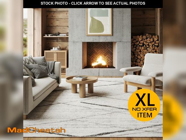 Lot 74-12693605 - nuLOOM 6'7" x 9' Thigpen Contemporary Area Rug, Grey, Abstract Lines, Non-Slip Backing, Stain Resist...