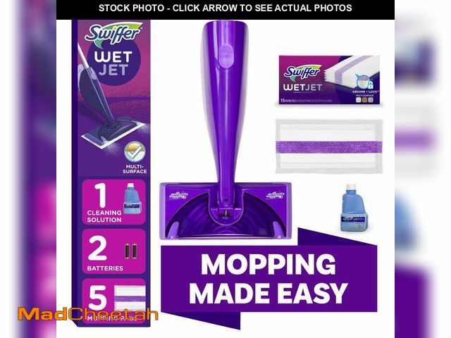 Lot 74-12886664 - Swiffer Wet Jet Mopping Floor Cleaner Bundle Includes 1 Spray Mop Device, 20 Mop Pad Refills &amp; 1...