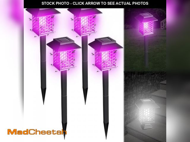 Lot 74-12312031 - Qualirey 4 Pcs Solar Bug Zapper 2 in 1 Waterproof Mosquito Killer Lamp with Purple and White Light O...