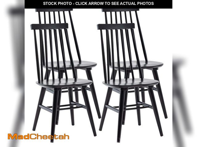 Lot 74-12823334 - DUHOME Wooden Dining Chairs Set of 4, Wood Dining Room Chairs Slat Spindle Back Kitchen Room Chair W...