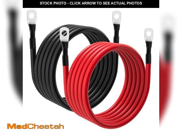 Lot 74-14143976 - 6 AWG Battery Cables 6 Gauge Battery Power Inverter Cable with 5/16 Inch Tinned Copper Lugs Both End...