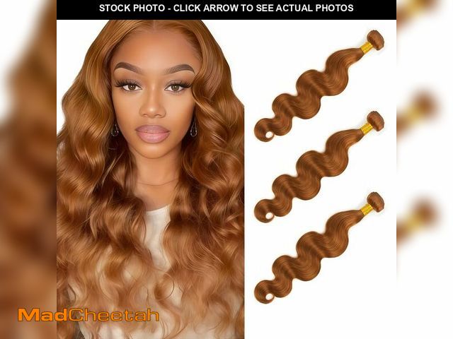 Lot 74-13627095 - Light Brown Bundles Human Hair 26 28 30 Inch Body Wave Human Hair Bundles Double Weft 3 Bundle Brazi...