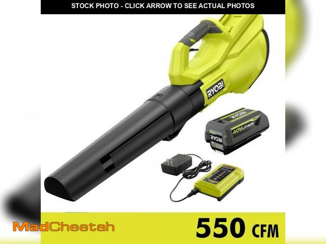 Lot 74-12087106 - RYOBI 40V 120 MPH 550 CFM Cordless Battery Leaf Blower With 4.0 Ah Battery and Charger - USED