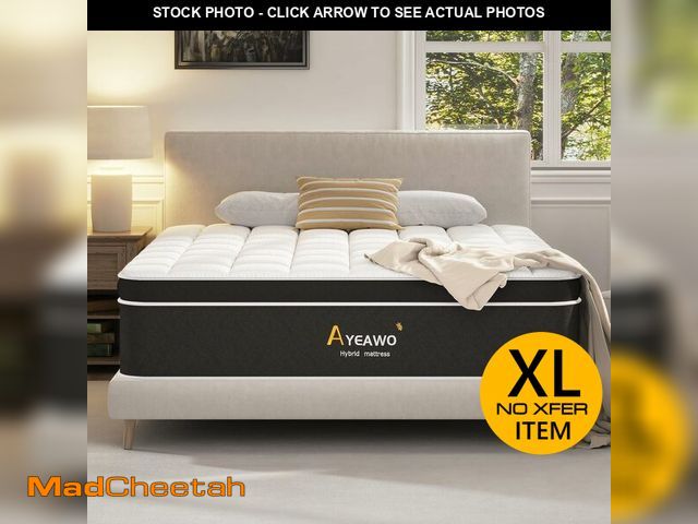 Lot 74-13074103 - Ayeawo 12 Inch King Mattress, Hybrid Mattress King Size Bed in a Box, Comfy Bed with Gel Memory Foam...
