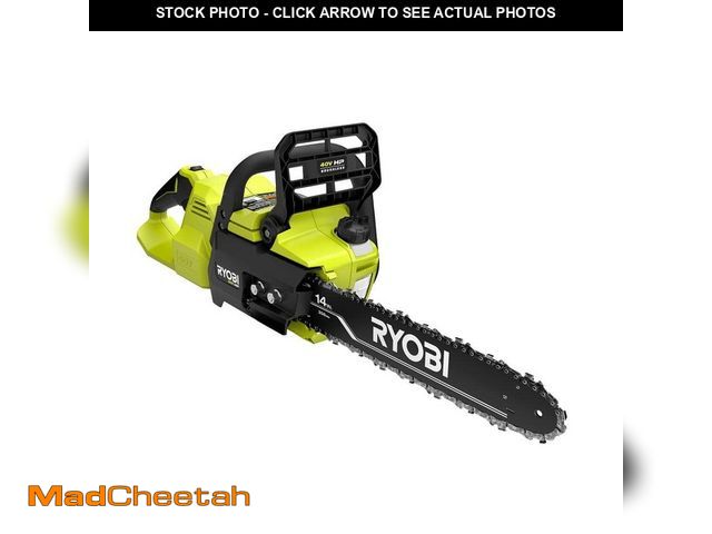 Lot 74-13132876 - ryobi 40V HP Brushless 14 in. Chainsaw with 4.0 Ah Battery and 24 oz. Biodegradable Bar and Chain Oi...