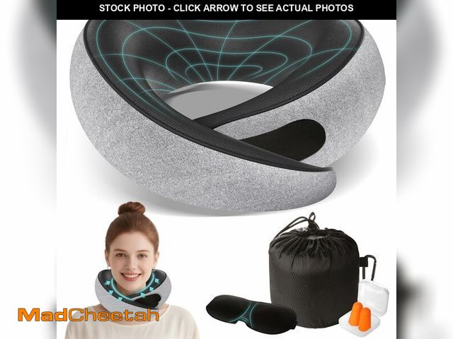 Lot 74-12711829 - FIOGIKO Travel Neck Pillows for Airplanes - 360ÃÂ° Ergonomic Memory Foam Travel Pillow - Relief Nec...