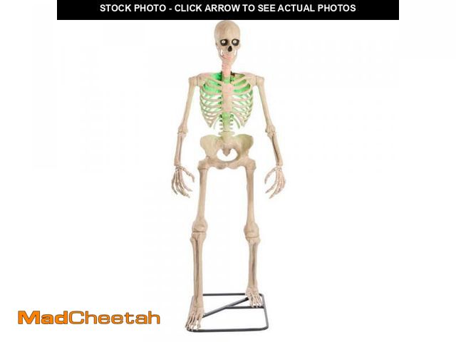 Lot 74-12255581 - Home Accents Holiday 6.5 ft. Grave &amp; Bones Animated LED App Controlled Ultra Skelly with LifeEye...