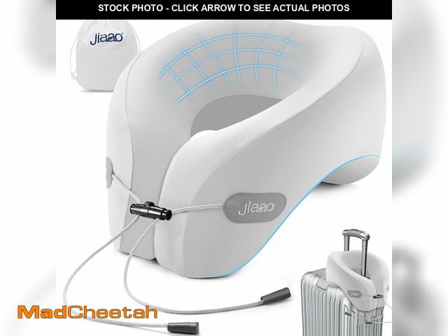 Lot 74-14298440 - jiaao Travel Pillow Memory Foam Neck Support, Advanced Memory Foam Neck Pillow for Airplanes, Cars &...