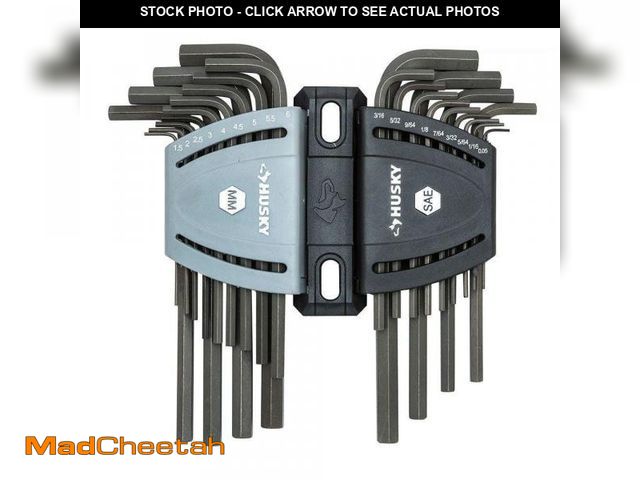 Lot 74-12032228 - Husky SAE/Metric Long Arm Hex Key Set (26-Piece) - UNUSED