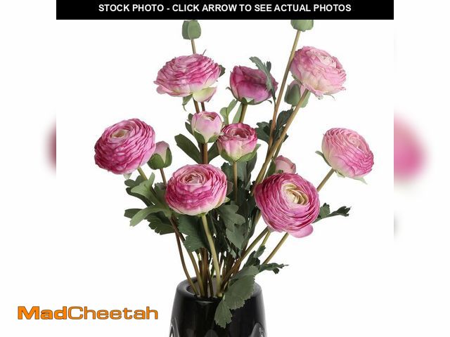 Lot 74-14427637 - INSUNSIX Purple Artificial Ranunculus Flowers,18 Heads Vintage Persian Buttercup Silk Flowers Fake F...