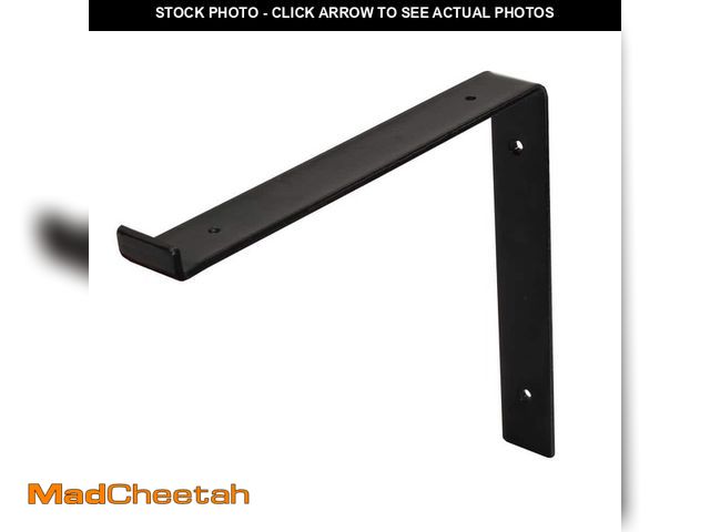 Lot 74-14319849 - 12 in. Black Steel Shelf Bracket for Wood Shelving (2pk) - UNUSED