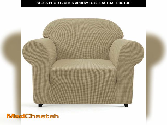 Lot 74-14308583 - Subrtex  1 Piece Stretch Jacquard Couch Cover, Armchair Sofa Slipcover for 1 Cushion Couch, Machine ...