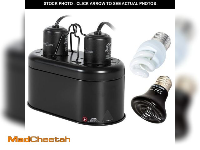 Lot 74-14152270 - REPTI ZOO Dual Nano Dome Reptile Lamp Fixture Combo Pack Includes 5W Mini Fluorescent UVB Light Bulb...