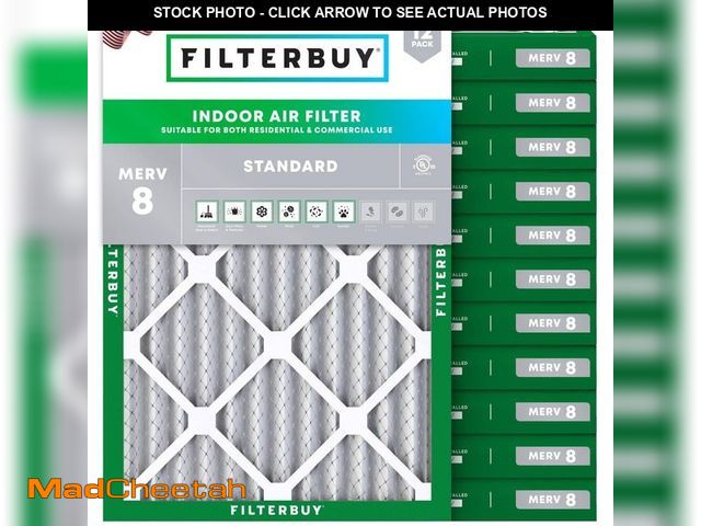 Lot 74-14306185 - Filterbuy 20 in. x 27 in. x 2 in. MERV 8 (FPR 5) Dust Defense Pleated HVAC AC Furnace Air Filters Re...