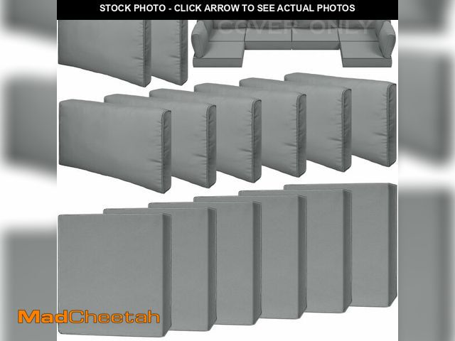 Lot 74-14207284 - Cethytirko 14 Piece Outdoor Patio Waterproof Cushion Covers, Fits 6-Seat Wicker Rattan Sectional Cou...