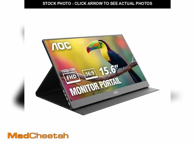 Lot 74-14473013 - AOC 16" Portable Monitor FHD 60Hz USB-C IPS Ultra Slim Smart Cover 16T20 - USED