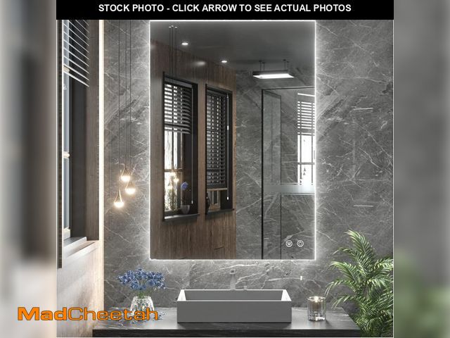 Lot 74-12167899 - TETOTE 36 x 28 LED Backlit Bathroom Vanity Mirror with Light,3Color White/Warm/Natural,Anti-Fog Ligh...
