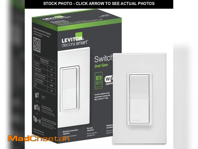 Lot 74-14261641 - Leviton Decora Smart 15 Amp Wi-Fi Smart Rocker Light Switch with Alexa, Google and HomeKit 2nd Gen, ...
