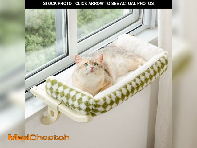 Lot 74-14050498 - MEWOOFUN Cat Window Sill Perch for Indoor Cats, One-Step Sliding Clamping Slot Adjustment Cat Window...