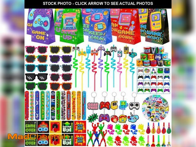 Lot 74-14065167 - SZCECHRE 170 Pcs Video Game Party Favors Kit With Gaming Goodie Bags Sunglasses Crazy Straws Sticker...