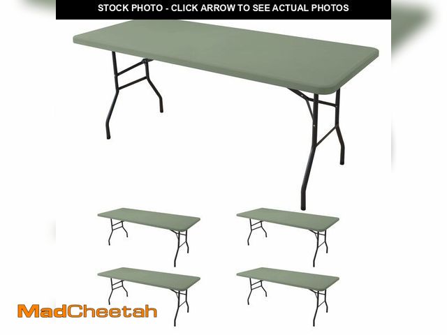 Lot 74-14208290 - Enjoyidea Fitted Tablecloth for 6 Foot Rectangle Tables-4 Pack Sage Elastic Outdoor Picnic Table Cov...