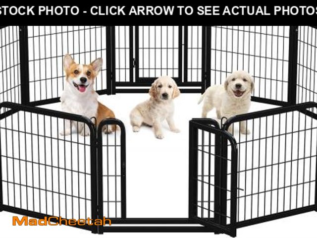 Lot 74-12098645 - Yaheetech Dog Playpen Outdoor 24 inch 12 Panels Indoor Dog Fence Metal Dog Pen Heavy Duty Pet Puppy ...