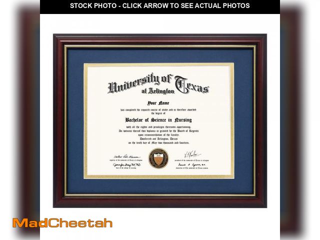 Lot 74-12049500 - GraduationMall 8.5x11 Diploma Frame with Navy over Gold Mat or Display 11x14 Certificate without Mat...