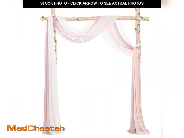 Lot 74-12438723 - Ling's Moment Wedding Arch Draping Fabric 3 Panels 20Ft Chiffon Fabric, Sheer Hanging Drapes Arrange...