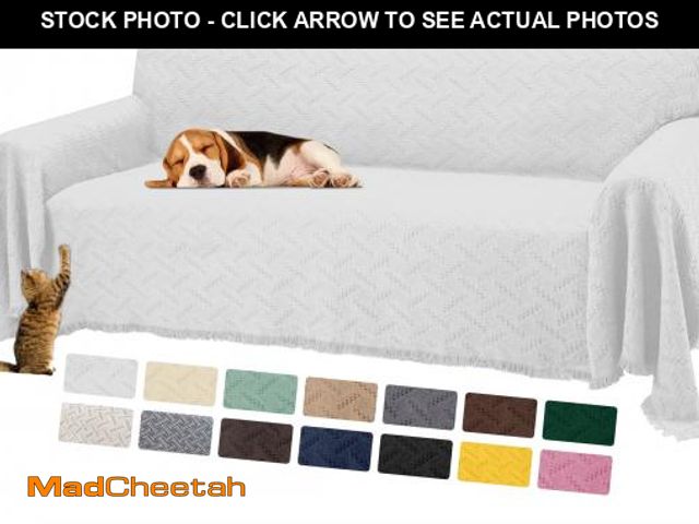 Lot 74-12515513 - Sanmadrola White Sofa Covers for 3 Cushion Couch Cover, Sectional Couch Covers for L Shaped Couch Co...