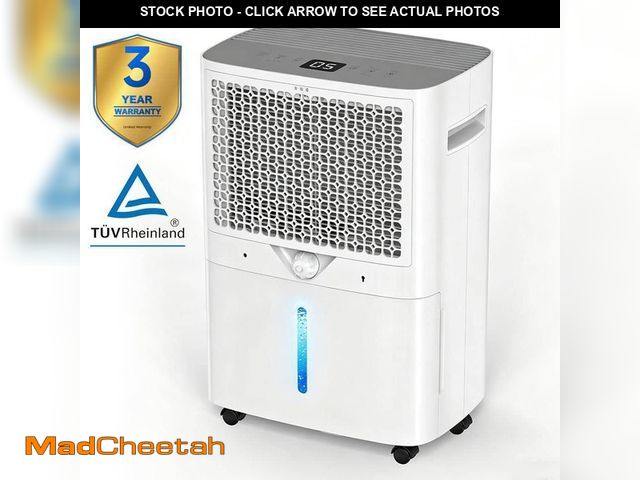 Lot 74-14344596 - *DIRTY/SCRATCHED* Edendirect 120 pt. 6,500 sq. ft. Upgraded Dehumidifier for Basement, with Bucket, ...