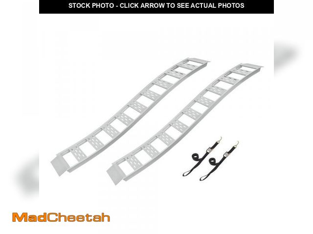 Lot 74-11994420 - CargoSmart 12 in. W x 90 in. L 1500 lb. Capacity Aluminum Fixed S-Curve Truck Loading Ramp with Trea...
